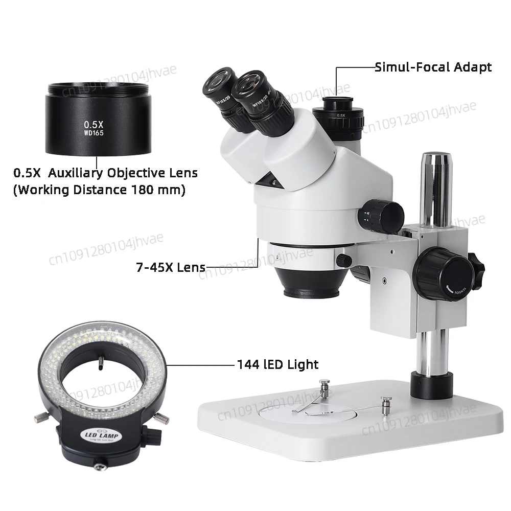 Trinocular Stereo Microscope 7X-45X - 2025 nouvelle Photo réelle 3.5X-45X 7X-45X