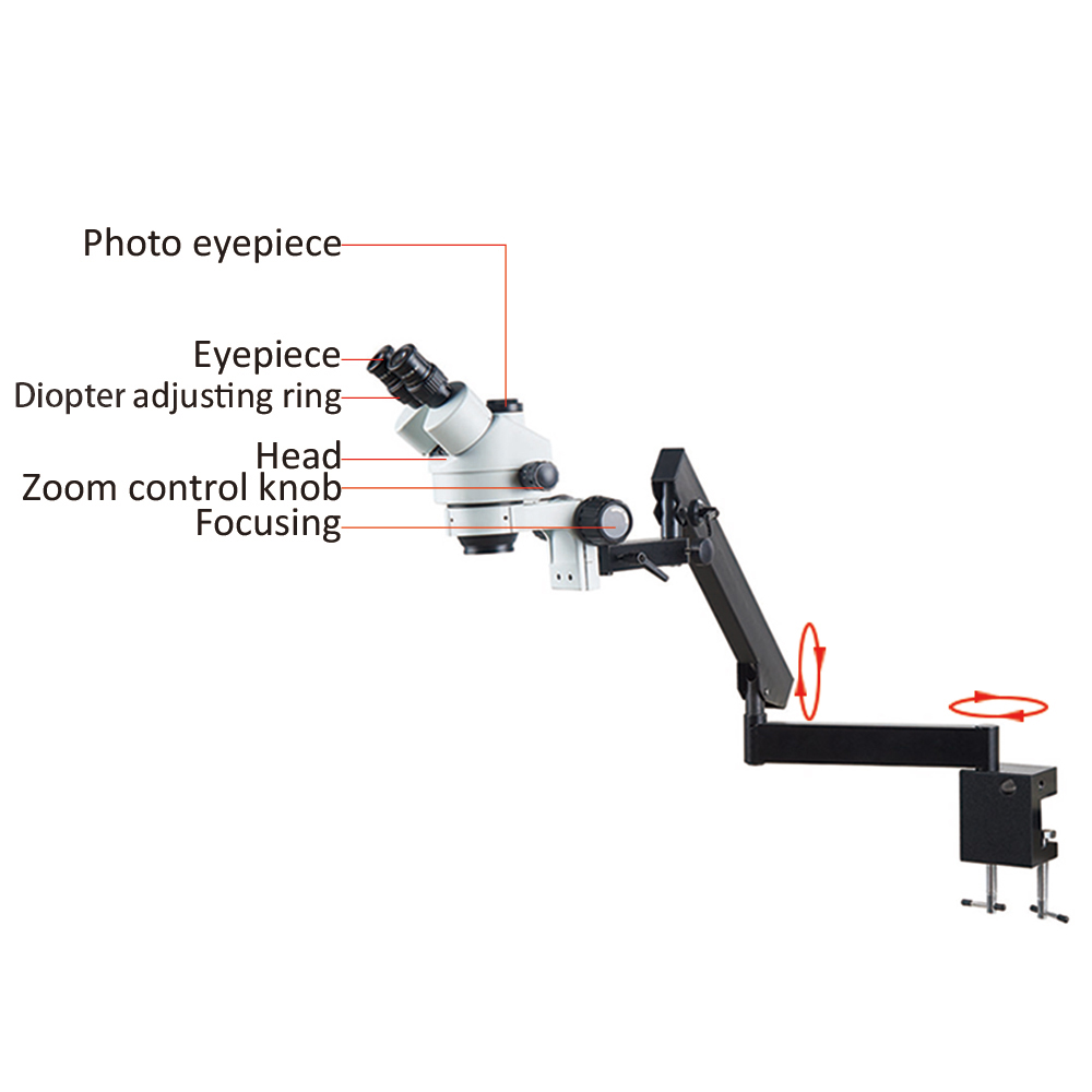 Connecteur de pince articulée  - Trinocular Stereo Microscope 7X-45X avis et prix