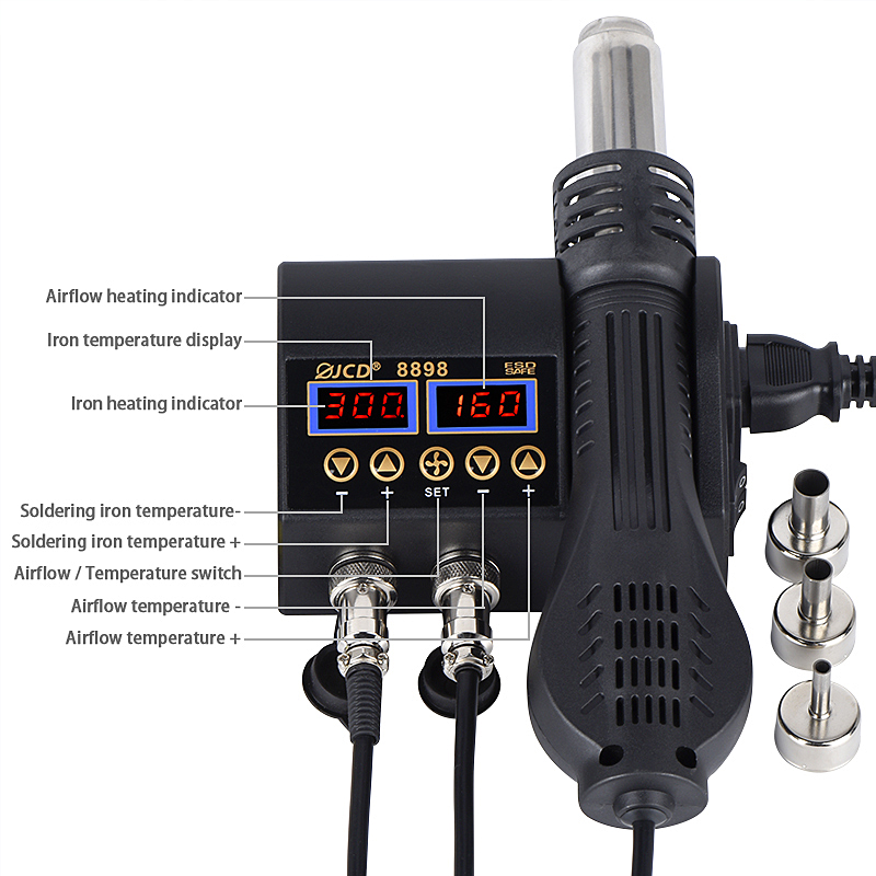 JCD 8898‑16 750W Station de so - 2 In 1 Soldering Rework Station 750W avis et prix