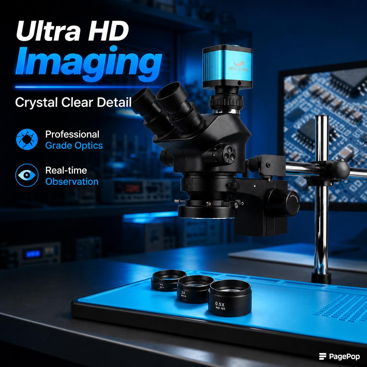 Microscope stéréoscopique trin - Simul-Focal Industrial Microscope 4K Hdmi avis et prix