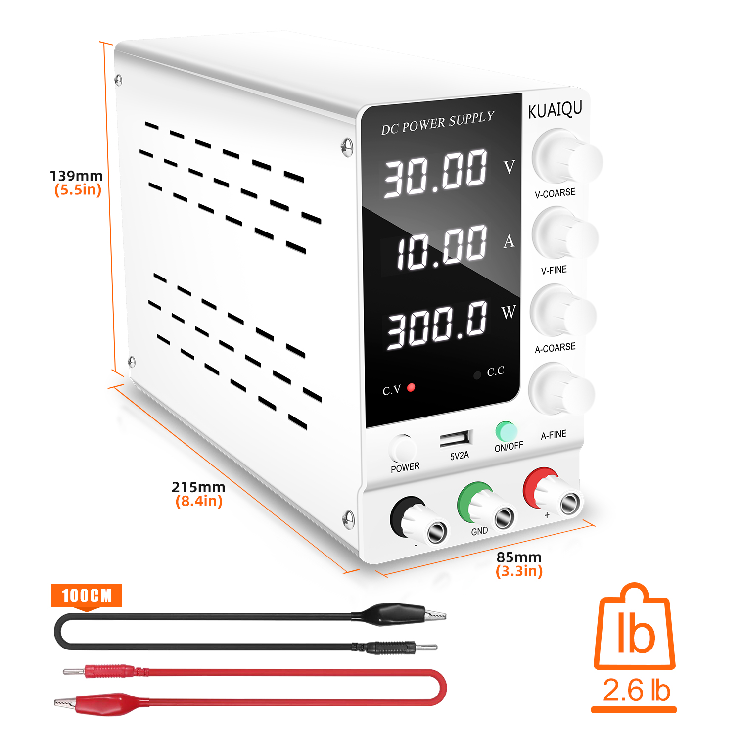 KUAIQU Alimentation CC de Labo - High Precision Dc Power Supply 30V 10A avis et prix